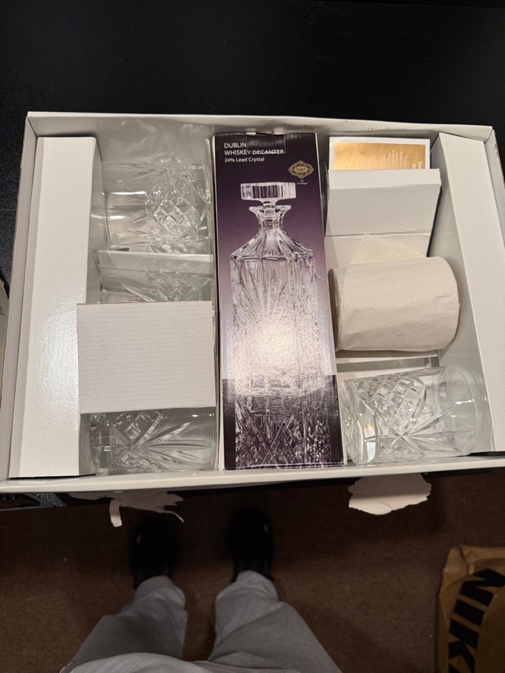 Godinger Clear Crystal Dublin Whiskey Decanter Gift Set